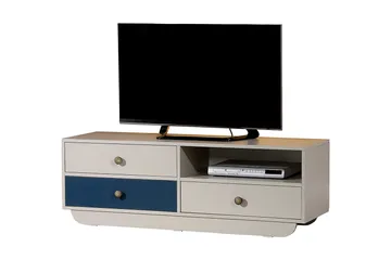 Cazablanca TV-benk 140 cm - Hvit/Blå - Møbler - TV- & Mediamøbler - TV benk & mediabenk