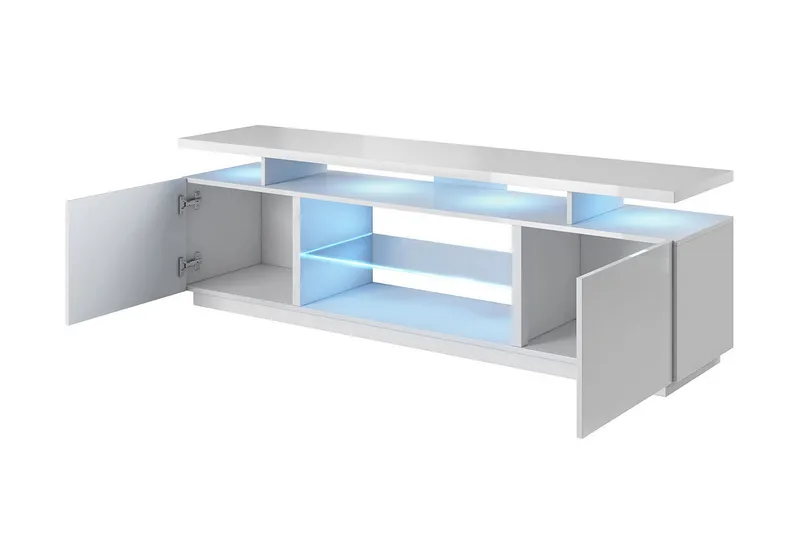 Ceasar TV-benk 180 cm med LED - Svart - Møbler - TV- & Mediamøbler - TV benk & mediabenk