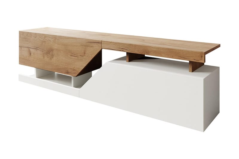 Ceelias Tv-benk 160 cm, Natur|Hvit