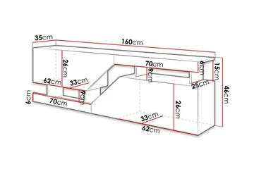 Ceelias Tv-benk 160 cm - Natur|Hvit - Møbler - TV- & Mediamøbler - TV benk & mediabenk