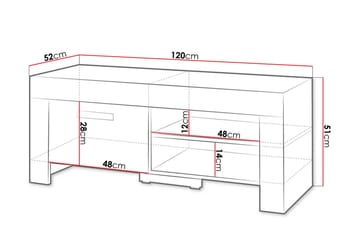 Cezar Gulvstående TV-benk 120 cm med Oppbevaring i Eik - Beige - Møbler - TV- & Mediamøbler - TV benk & mediabenk