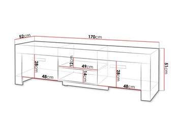 Cezar TV-bänk 170x52x51 cm Ek - Møbler - TV- & Mediamøbler - TV benk & mediabenk