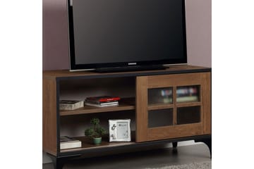 Comfortale Gulvstående Tv-benk 100 cm med Oppbevaring i Mørkt Tre - Brun - Møbler - TV- & Mediamøbler - TV benk & mediabenk