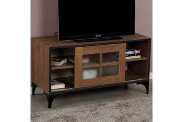 Comfortale Gulvstående Tv-benk 100 cm med Oppbevaring i Mørkt Tre - Brun - Møbler - TV- & Mediamøbler - TV benk & mediabenk