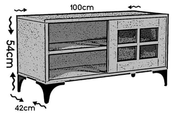 Comfortale Gulvstående Tv-benk 100 cm med Oppbevaring i Mørkt Tre - Brun - Møbler - TV- & Mediamøbler - TV benk & mediabenk