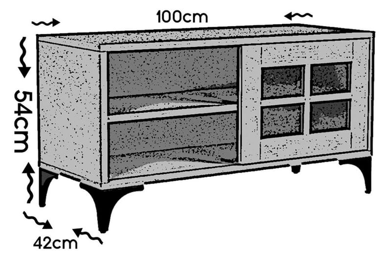 Comfortale Gulvstående Tv-benk 100 cm med Oppbevaring i Mørkt Tre - Brun - Møbler - TV- & Mediamøbler - TV benk & mediabenk