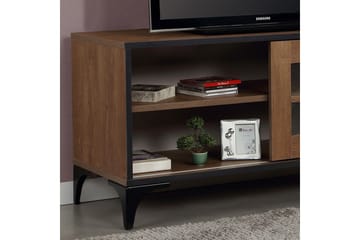 Comfortale Gulvstående Tv-benk 100 cm med Oppbevaring i Mørkt Tre - Brun - Møbler - TV- & Mediamøbler - TV benk & mediabenk