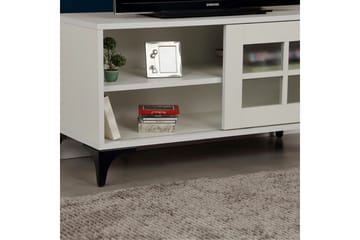 Comfortale Gulvstående TV-benk 100 cm med Oppbevaring i Malt Tre - Hvit - Møbler - TV- & Mediamøbler - TV benk & mediabenk