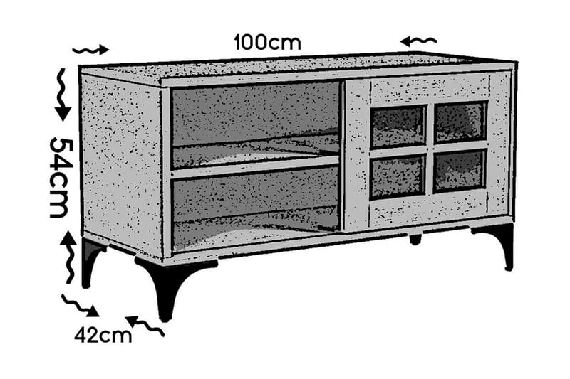 Comfortale Gulvstående TV-benk 100 cm med Oppbevaring i Malt Tre - Hvit - Møbler - TV- & Mediamøbler - TV benk & mediabenk