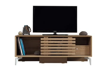 Comfortale Gulvstående TV-benk 125 cm med Oppbevaring i Lys Tre - Brun - Møbler - TV- & Mediamøbler - TV benk & mediabenk