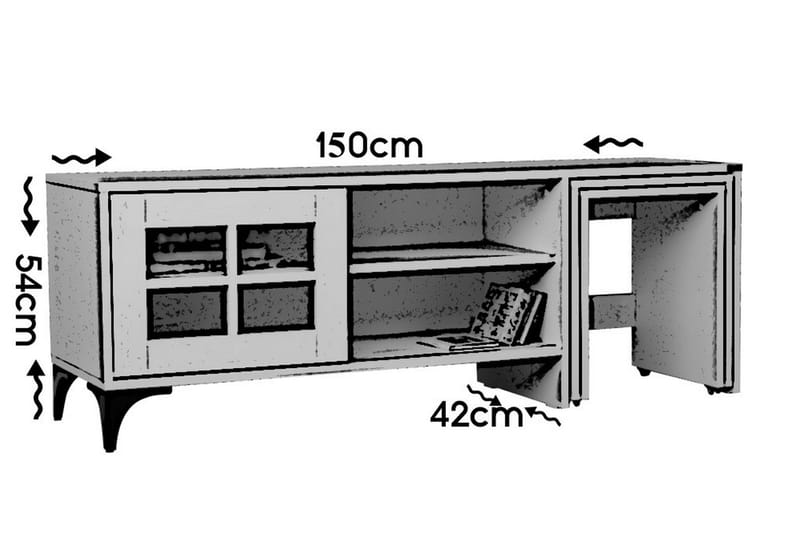 Comfortale Gulvstående TV-benk 150 cm med Oppbevaring og Hjul i Mørkt Tre - Brun - Møbler - TV- & Mediamøbler - TV benk & mediabenk