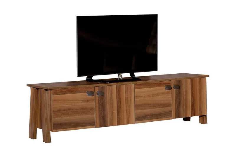 Comfortale Gulvstående TV-benk 189 cm med Oppbevaring i Mørkt Tre, Brun