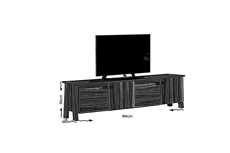 Comfortale Gulvstående TV-benk 189 cm med Oppbevaring i Mørkt Tre - Brun - Møbler - TV- & Mediamøbler - TV benk & mediabenk