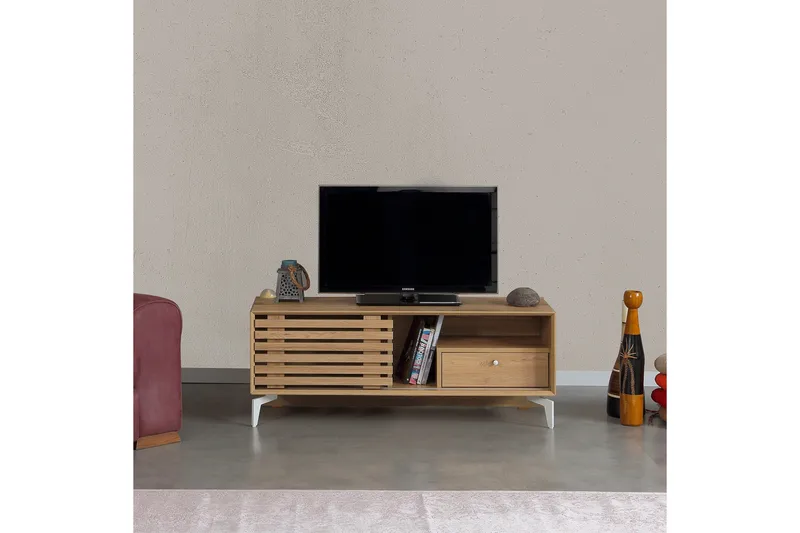 Comfortale TV-benk 100 cm - Grå Tre - Møbler - TV- & Mediamøbler - TV benk & mediabenk