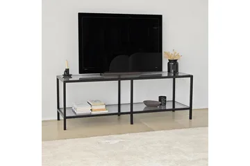 Condurso TV-benk til Gulv 130 cm i Metall og Glass - Røykgrå - Møbler - TV- & Mediamøbler - TV benk & mediabenk