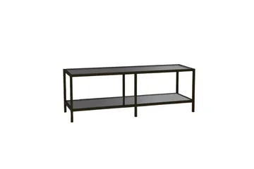 Condurso TV-benk til Gulv 130 cm i Metall og Glass - Røykgrå - Møbler - TV- & Mediamøbler - TV benk & mediabenk