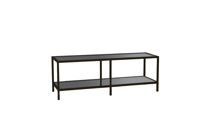 Condurso TV-benk til Gulv 130 cm i Metall og Glass - Røykgrå - Møbler - TV- & Mediamøbler - TV benk & mediabenk