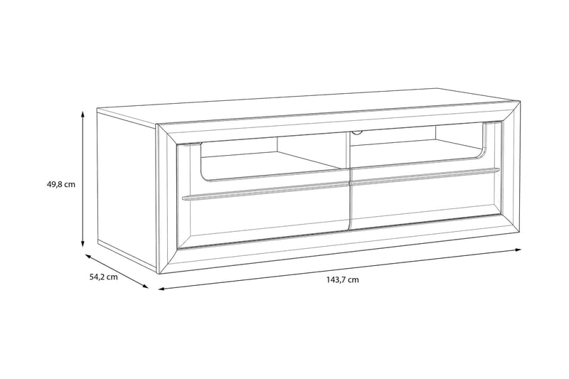 Corlius Tv-benk 144 cm - Beige/Brun - Møbler - TV- & Mediamøbler - TV benk & mediabenk