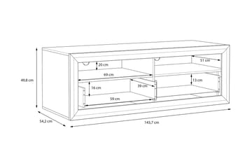 Corlius Tv-benk 144 cm - Beige/Brun - Møbler - TV- & Mediamøbler - TV benk & mediabenk