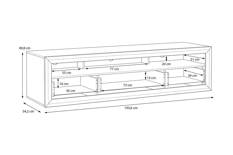 Corlius Tv-benk 194 cm - Beige/Brun - Møbler - TV- & Mediamøbler - TV benk & mediabenk