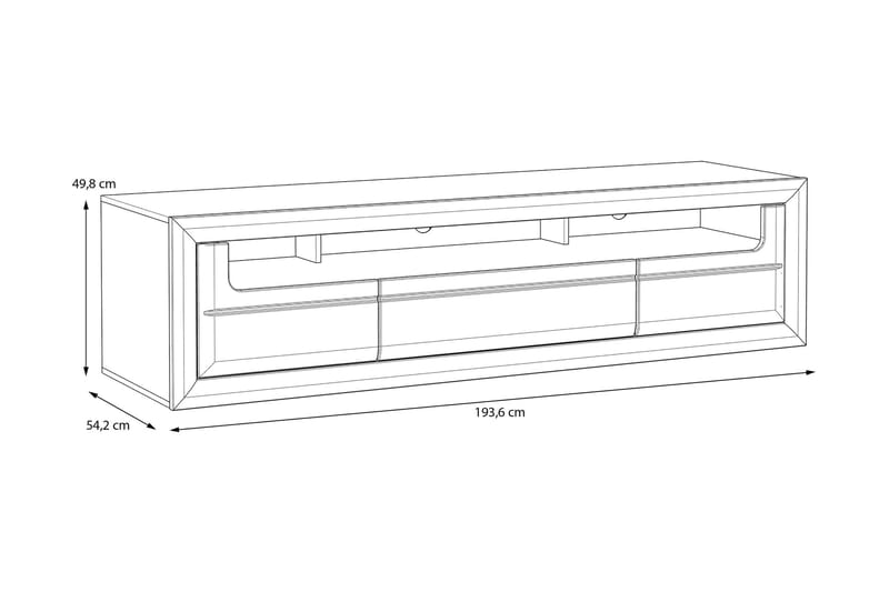 Corlius Tv-benk 194 cm - Beige/Brun - Møbler - TV- & Mediamøbler - TV benk & mediabenk