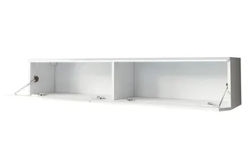 Cuguen TV-benk 140 cm LED-belysning - Tre/Natur|Hvit LED - Møbler - TV- & Mediamøbler - TV benk & mediabenk