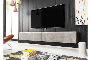 Cuguen TV-benk 180 cm LED - Grå/Hvit - Møbler - TV- & Mediamøbler - TV benk & mediabenk