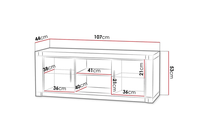 Dallas TV-benk 137x43,5x53 cm - Beige/Grå - Møbler - TV- & Mediamøbler - TV benk & mediabenk