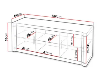 Dallas TV-benk 137x44x53 cm - Beige/Grå - Møbler - TV- & Mediamøbler - TV benk & mediabenk