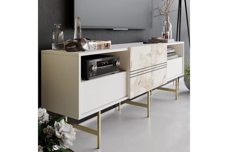 Dasaki Tv-benk 180 cm - Hvit - Møbler - TV- & Mediamøbler - TV benk & mediabenk