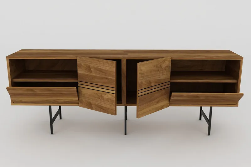 Dasaki TV-benk 180 cm - Mørkebrun/Svart - Møbler - TV- & Mediamøbler - TV benk & mediabenk