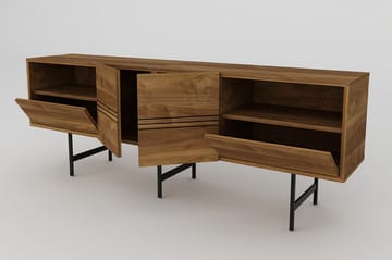 Dasaki TV-benk 180 cm - Mørkebrun/Svart - Møbler - TV- & Mediamøbler - TV benk & mediabenk