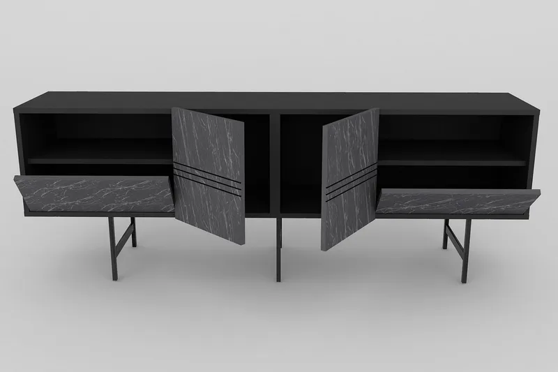 Dasaki Tv-benk 180 cm - Svart - Møbler - TV- & Mediamøbler - TV benk & mediabenk