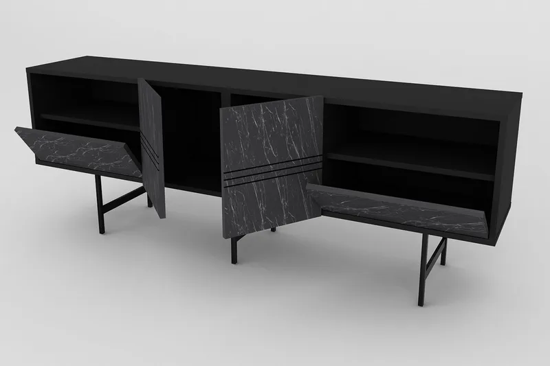 Dasaki Tv-benk 180 cm - Svart - Møbler - TV- & Mediamøbler - TV benk & mediabenk