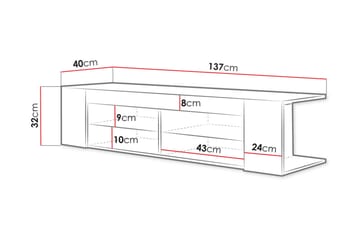 Davalos Tv-benk 137 cm - Eik - Møbler - TV- & Mediamøbler - TV benk & mediabenk