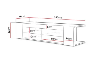 Davalos Tv-benk 180 cm - Eik - Møbler - TV- & Mediamøbler - TV benk & mediabenk