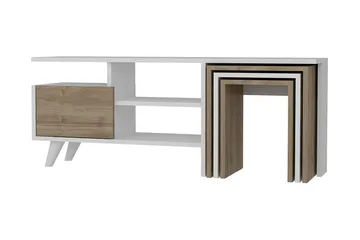 Decorotika TV-benk 120 cm - Hvit/Valnøtt - Møbler - TV- & Mediamøbler - TV benk & mediabenk