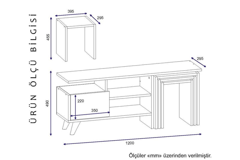Decorotika TV-benk 120 cm - Hvit/Valnøtt - Møbler - TV- & Mediamøbler - TV benk & mediabenk