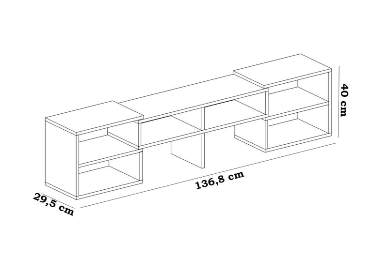 Decorotika TV-benk 136 cm - Hvit - Møbler - TV- & Mediamøbler - TV benk & mediabenk