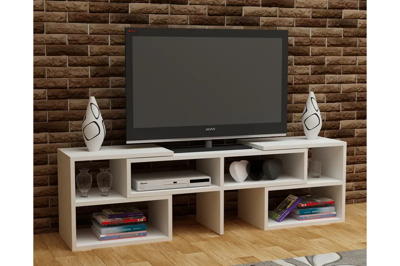 Decorotika TV-benk 136 cm - Hvit - Møbler - TV- & Mediamøbler - TV benk & mediabenk