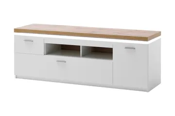 Degaust TV-benk 156 cm - Hvit/Eik - Møbler - TV- & Mediamøbler - TV benk & mediabenk