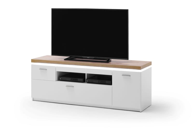 Degaust TV-benk 156 cm - Hvit/Eik - Møbler - TV- & Mediamøbler - TV benk & mediabenk