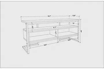 Desgrar Tv-benk 110x49,9 cm - Hvit - Møbler - TV- & Mediamøbler - TV benk & mediabenk