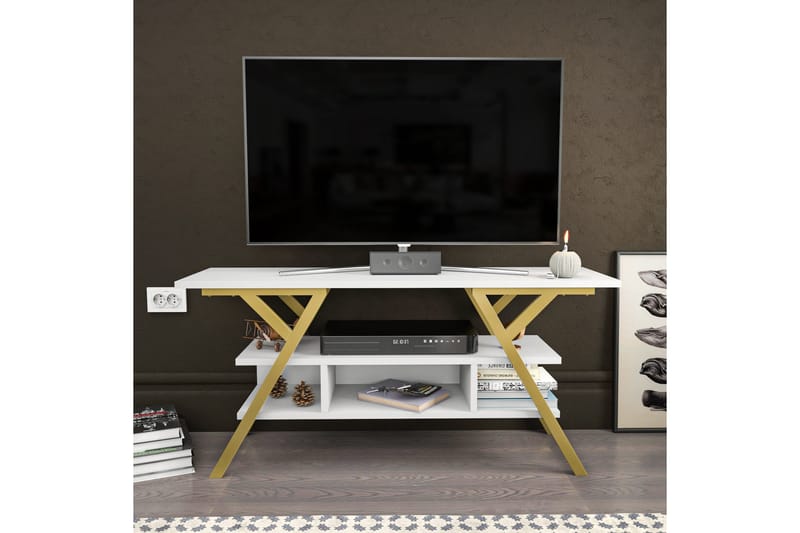 Desgrar Tv-benk 120x55 cm - Gull - Møbler - TV- & Mediamøbler - TV benk & mediabenk