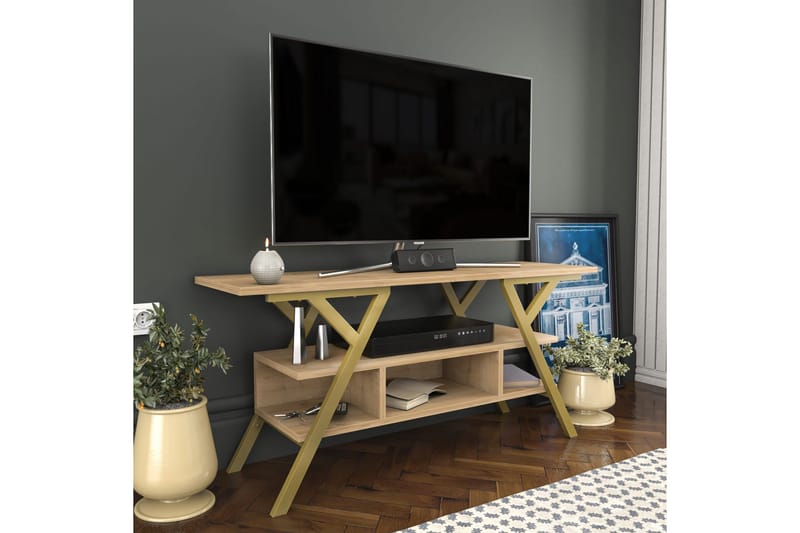 Desgrar Tv-benk 120x55 cm - Gull - Møbler - TV- & Mediamøbler - TV benk & mediabenk