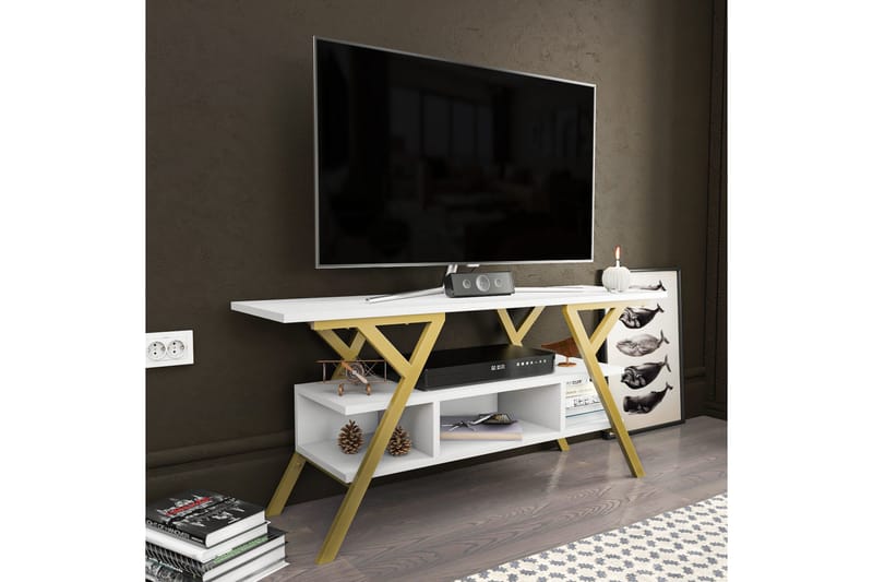 Desgrar Tv-benk 120x55 cm - Gull - Møbler - TV- & Mediamøbler - TV benk & mediabenk