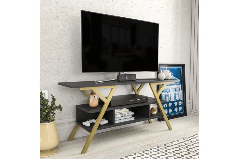 Desgrar Tv-benk 120x55 cm - Gull - Møbler - TV- & Mediamøbler - TV benk & mediabenk