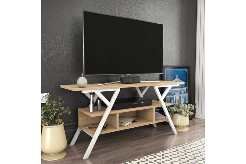 Desgrar Tv-benk 120x55 cm - Hvit - Møbler - TV- & Mediamøbler - TV benk & mediabenk