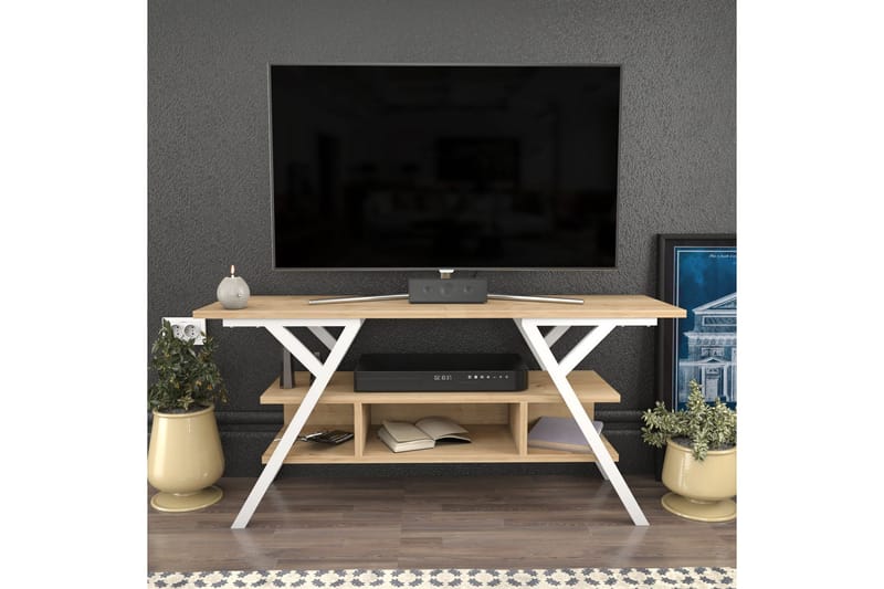 Desgrar Tv-benk 120x55 cm - Hvit - Møbler - TV- & Mediamøbler - TV benk & mediabenk
