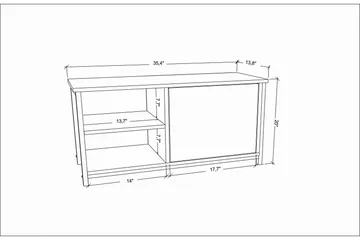 Desgrar Tv-benk 89,6x50,8 cm - Gull - Møbler - TV- & Mediamøbler - TV benk & mediabenk